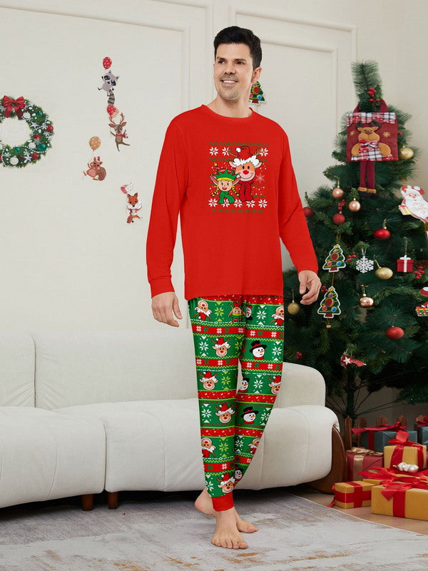 Matching Merry Christmas Reindeer Print Cozy and Festive Christmas Pajamas for the Whole Family