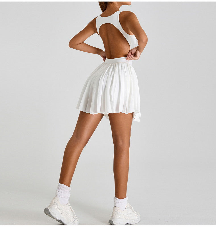 BackSwing Pleated Dress