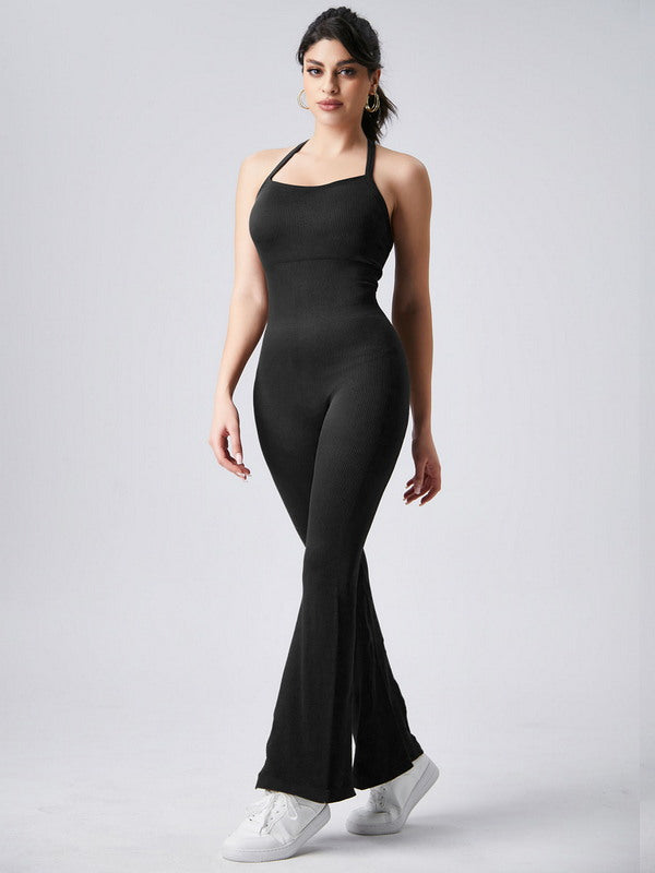 Ribbed Halter Jumpsuit