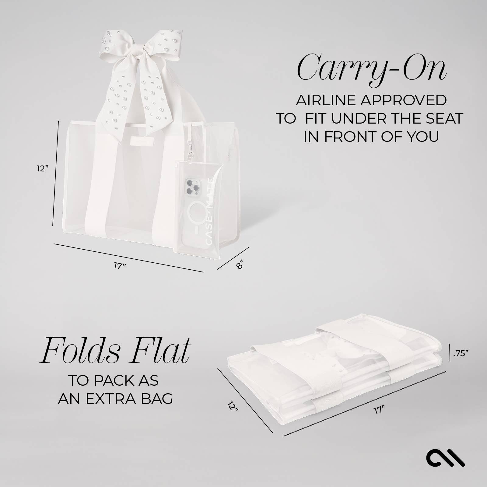 Special Edition Bow Ivory Pearl Beach Tote With Phone Pouch