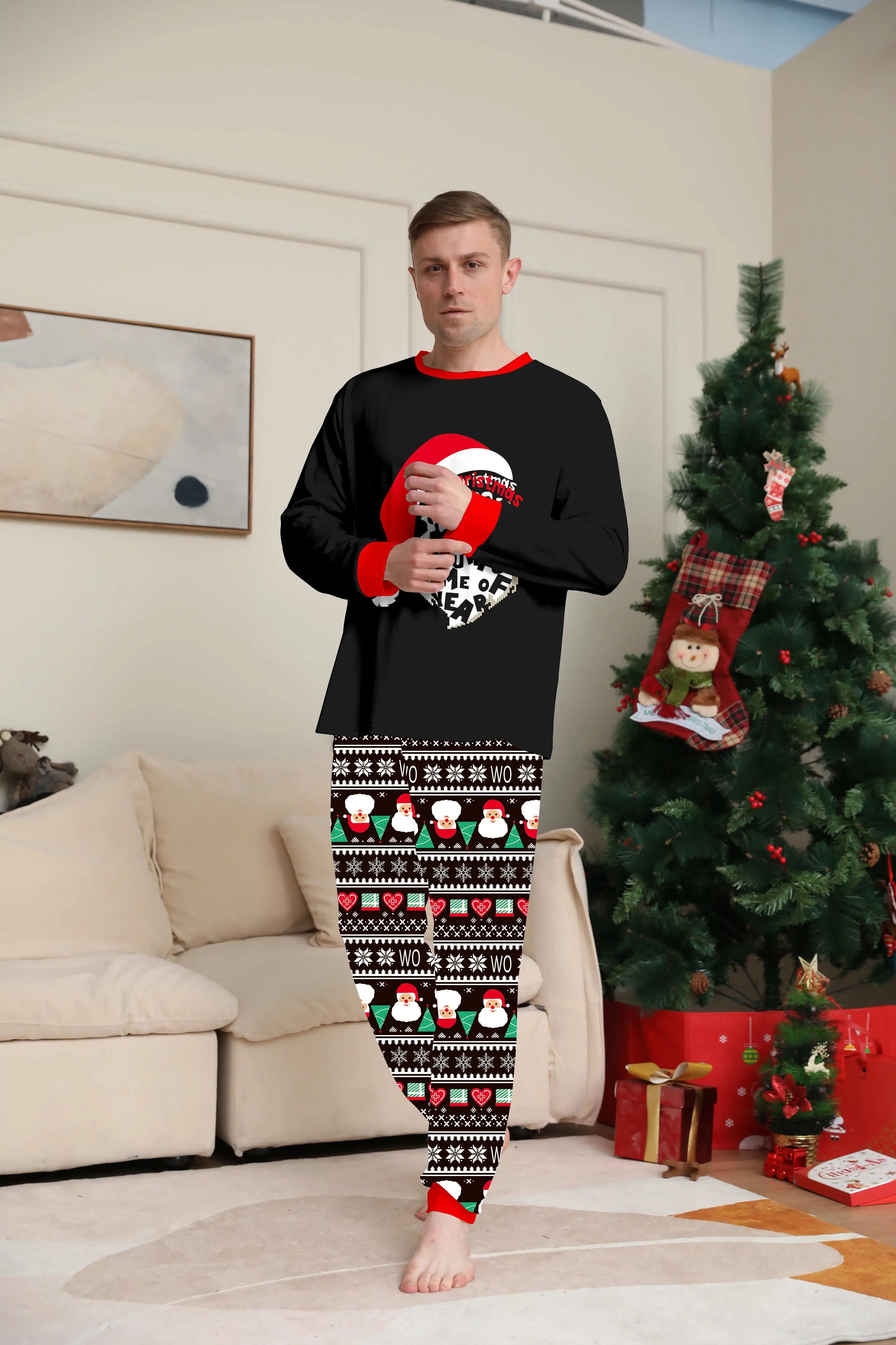 Matching Winter Santa Face Cozy and Festive Christmas Pajamas for the Whole Family