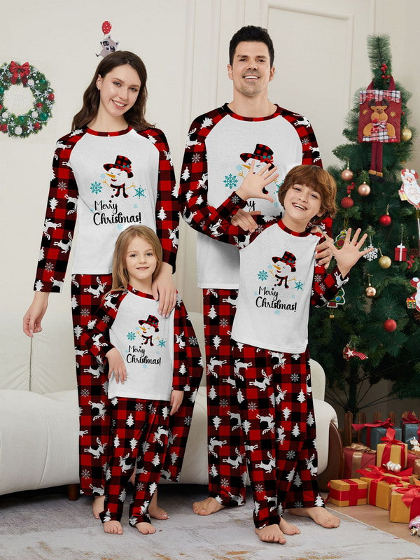 Matching Merry Christmas Snowman Print Cozy and Festive Christmas Pajamas for the Whole Family