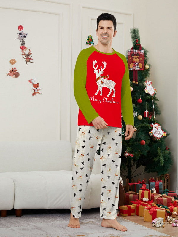 Matching Merry Christmas Reindeer Print Cozy and Festive Christmas Pajamas for the Whole Family