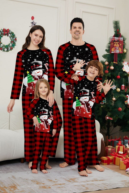 Matching Merry Christmas Snowman Print Cozy and Festive Christmas Pajamas for the Whole Family