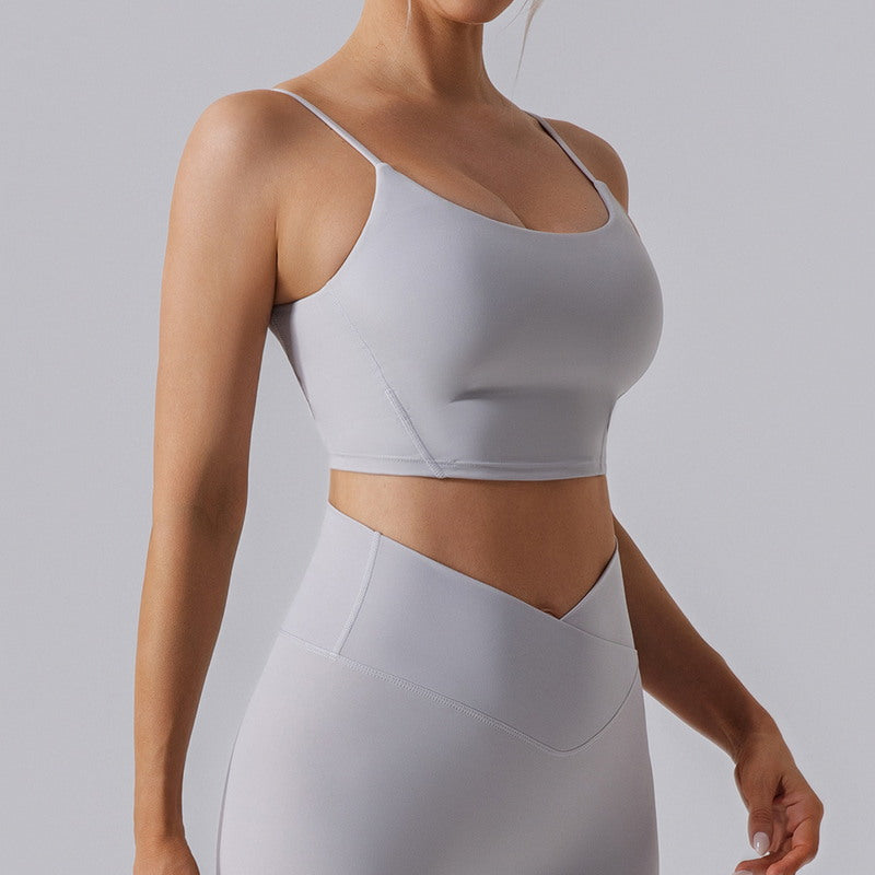 Adjustable Spaghetti Strap Sports Crop Top