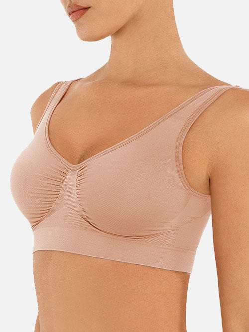 Seamless Shaping Support Bra with Wide Back