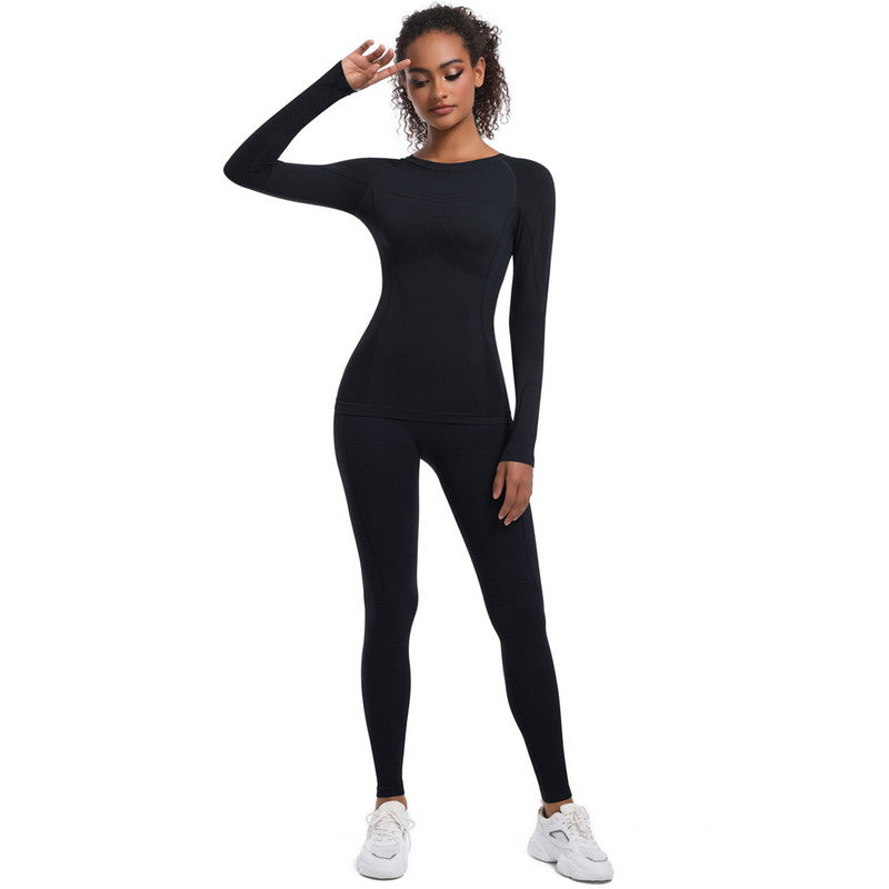 Yoga Set with Long Sleeve Top and Leggings