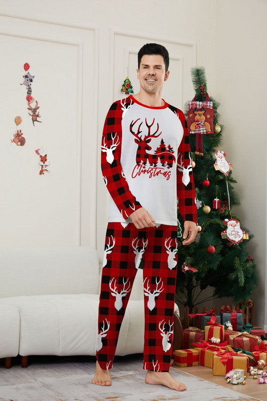 Matching Merry Christmas Reindeer Print Cozy and Festive Christmas Pajamas for the Whole Family