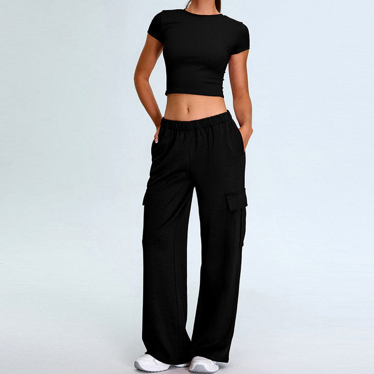 Sports Top and Cargo Pants Set
