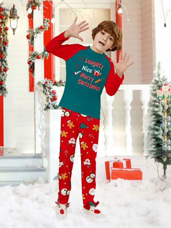 Matching Merry Christmas Naughty Nice Print Cozy and Festive Christmas Pajamas for the Whole Family