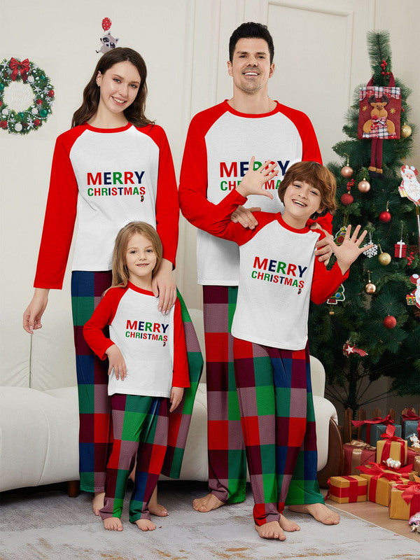 Matching Merry Christmas Plaid Print Cozy and Festive Christmas Pajamas for the Whole Family