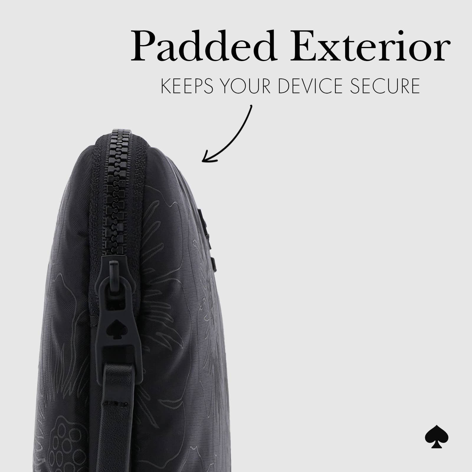 Kate spade new york Laptop Sleeve 16" Reverse Hollyhock: Reverse Hollyhock Black