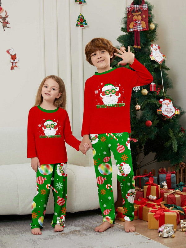 Matching Merry Christmas Santa Print Cozy and Festive Christmas Pajamas for the Whole Family