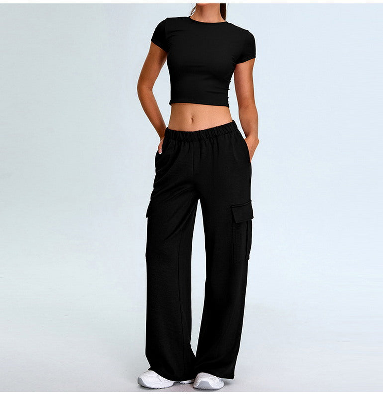 Crew Neck Sculpting Yoga Sports Top