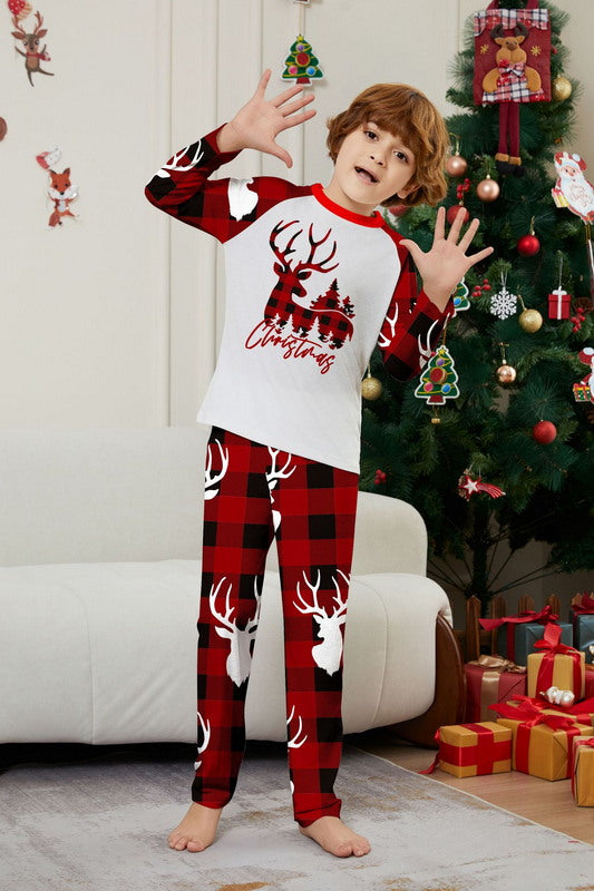 Matching Merry Christmas Reindeer Print Cozy and Festive Christmas Pajamas for the Whole Family