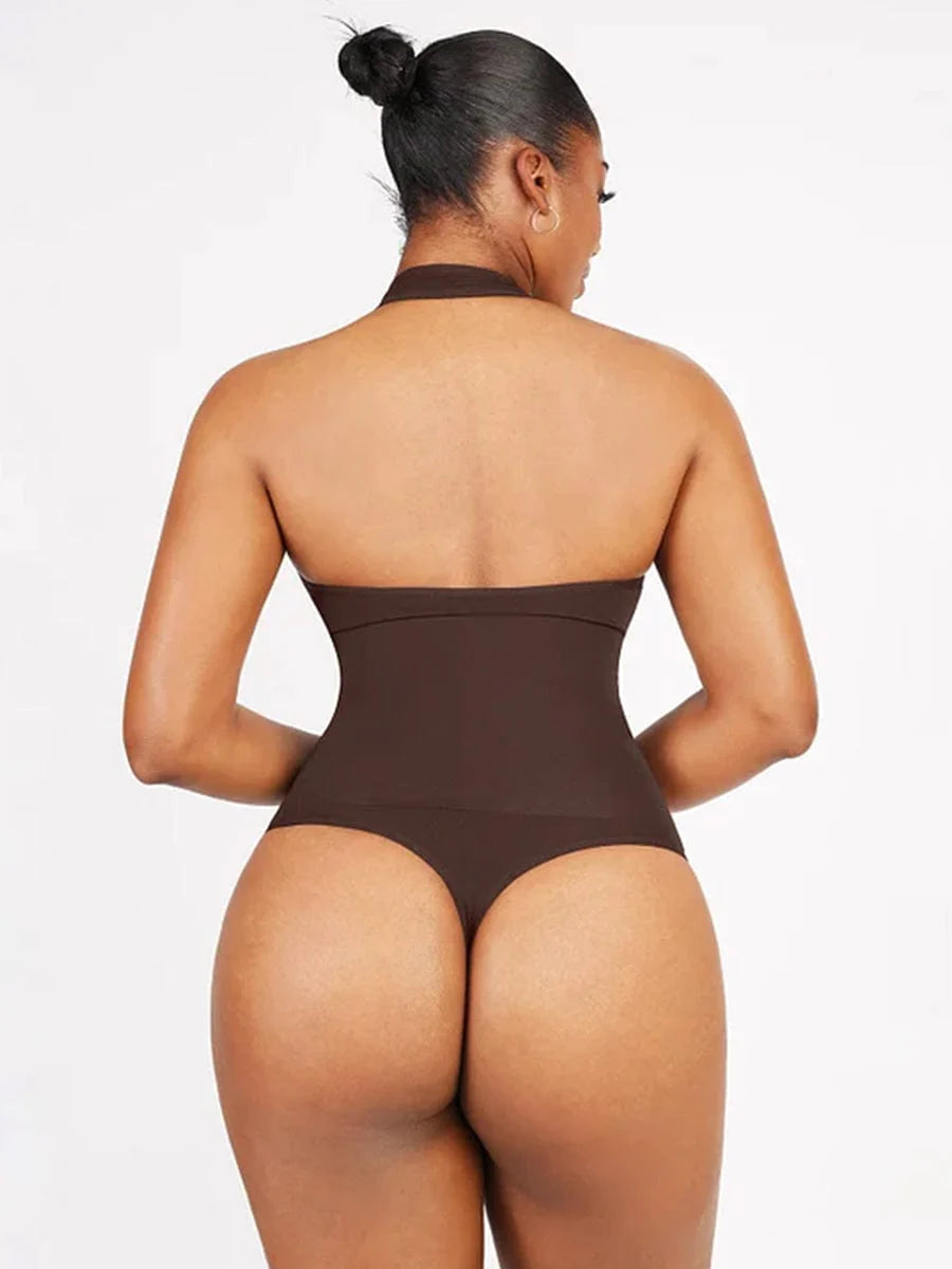 Seamless Hanging Neck Bodysuit Shapewear