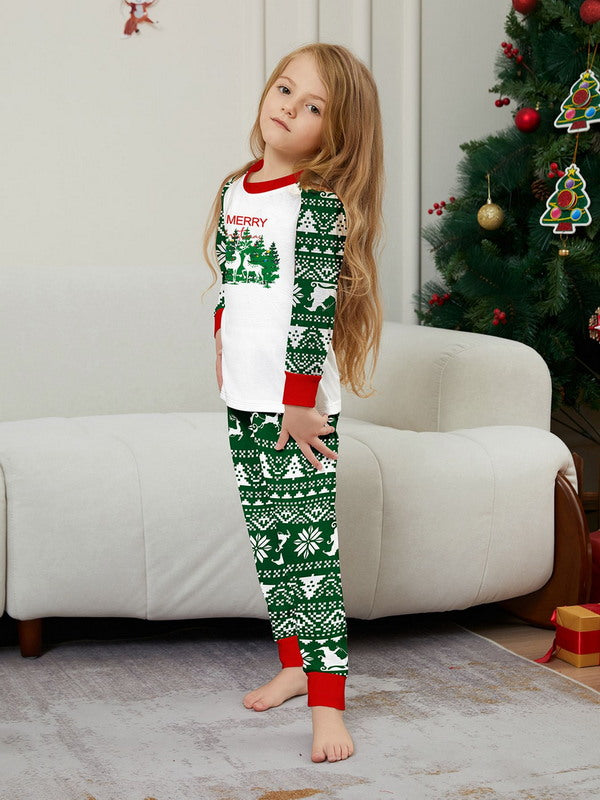 Matching Merry Christmas Reindeer Print Cozy and Festive Christmas Pajamas for the Whole Family