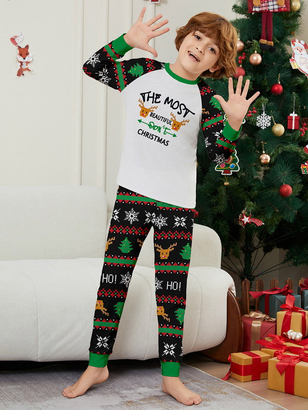 Matching Merry Christmas Reindeer Print Cozy and Festive Christmas Pajamas for the Whole Family