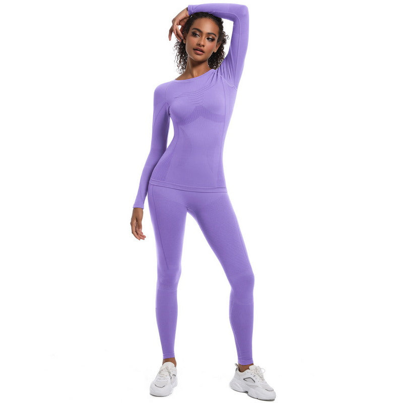 Yoga Set with Long Sleeve Top and Leggings