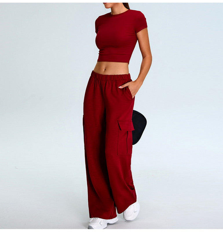 Crew Neck Sculpting Yoga Sports Top