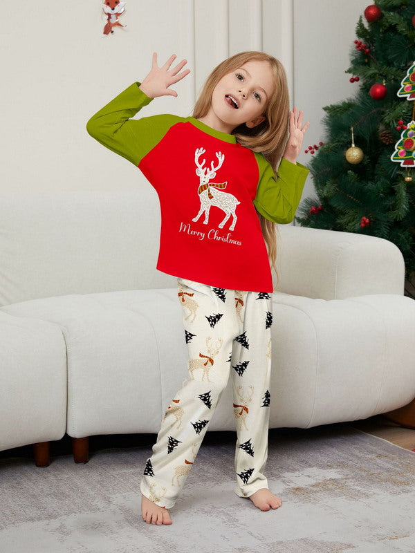 Matching Merry Christmas Reindeer Print Cozy and Festive Christmas Pajamas for the Whole Family