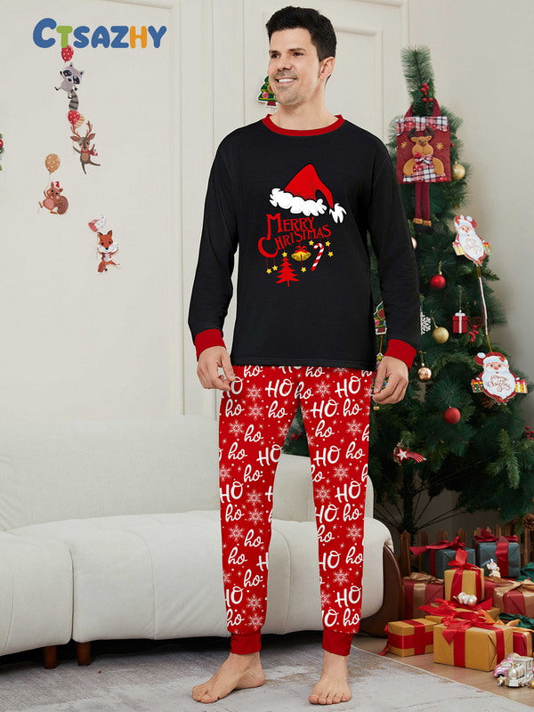 Matching Merry Christmas Santa Print Cozy and Festive Christmas Pajamas for the Whole Family