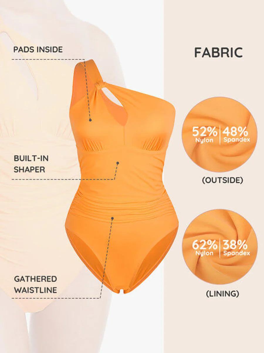 One-Shoulder Asymmetrical Swimsuit with Shaping Support