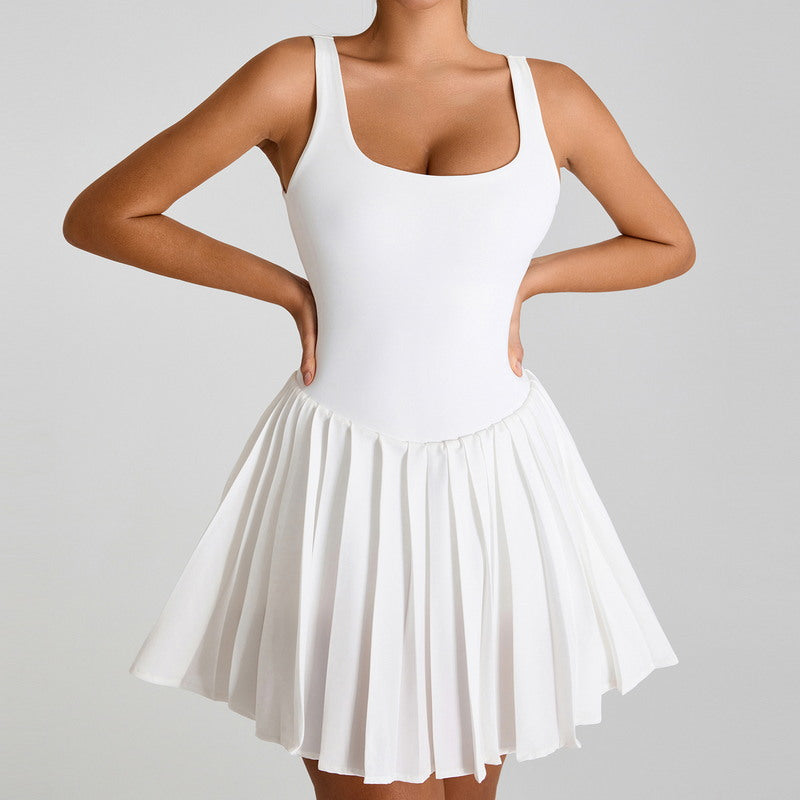 BackSwing Pleated Dress