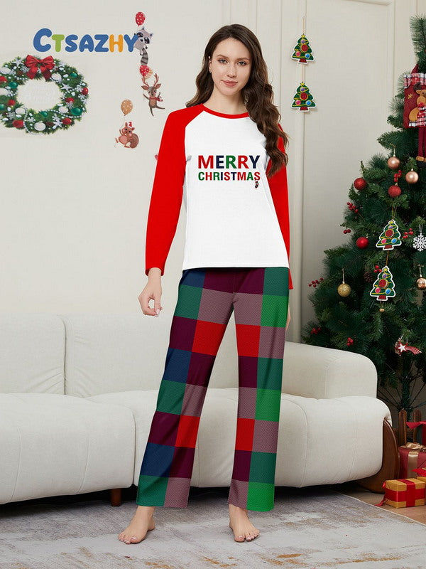 Matching Merry Christmas Plaid Print Cozy and Festive Christmas Pajamas for the Whole Family