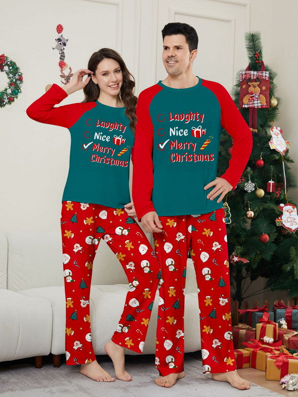 Matching Merry Christmas Naughty Nice Print Cozy and Festive Christmas Pajamas for the Whole Family