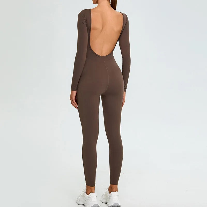 U-Back Long Sleeve One-Piece Suit