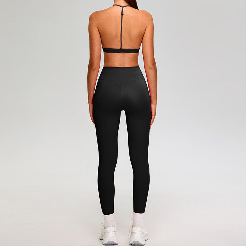 Sleek Yoga Sports Bra and High-Waisted Leggings Set