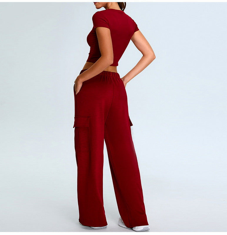 Sports Top and Cargo Pants Set