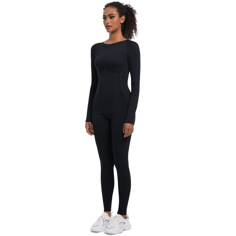 Yoga Set with Long Sleeve Top and Leggings