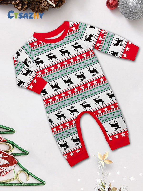 Matching Merry Christmas Reindeer Print Cozy and Festive Christmas Pajamas for the Whole Family