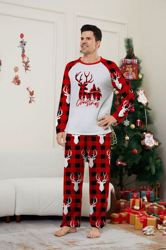 Matching Merry Christmas Reindeer Print Cozy and Festive Christmas Pajamas for the Whole Family