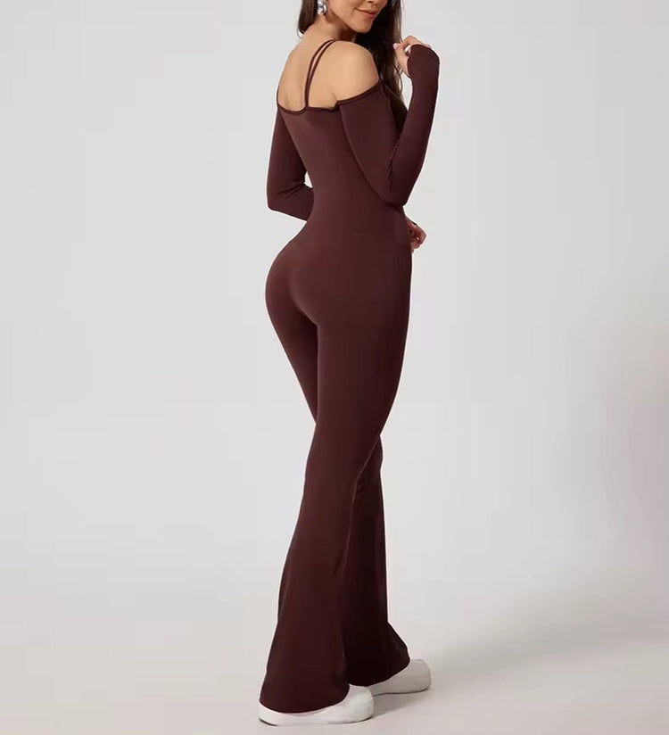 Off Shoulder Long Sleeve One-Piece Suit