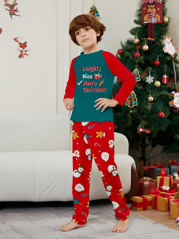 Matching Merry Christmas Naughty Nice Print Cozy and Festive Christmas Pajamas for the Whole Family