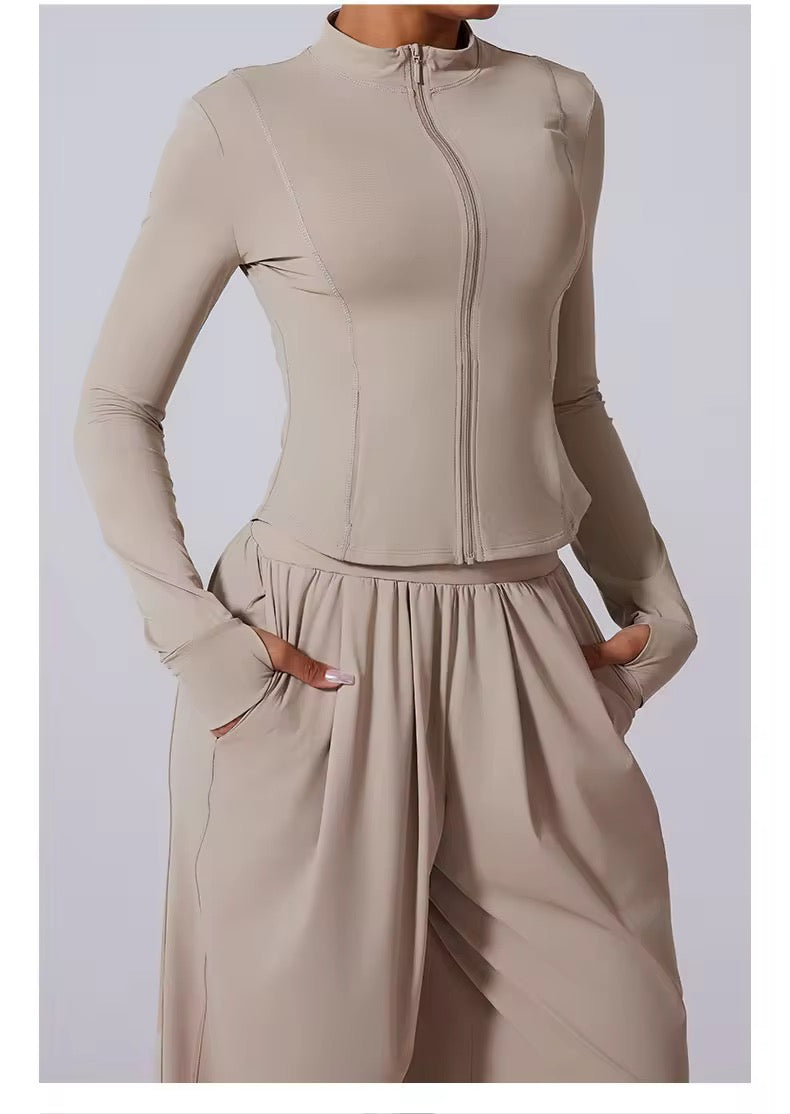 Full Zip Long Sleeve Sports Top