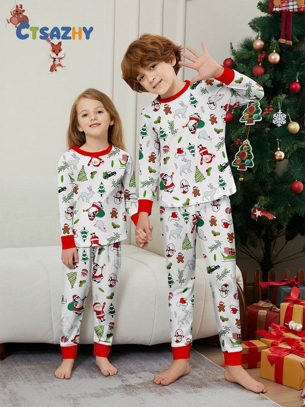 Matching Merry Christmas Santa Print Cozy and Festive Christmas Pajamas for the Whole Family