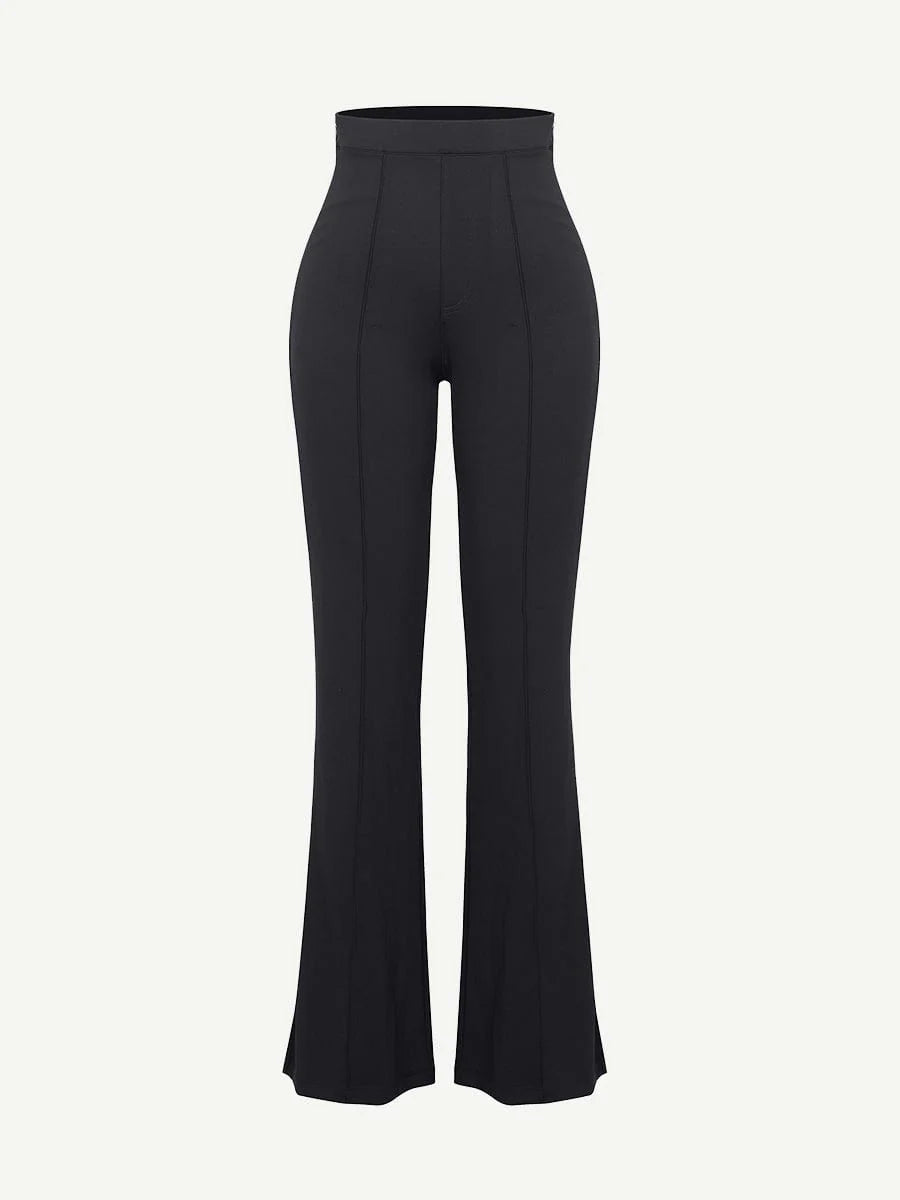 Active High Waist Flare Pants with Built-in Shapewear