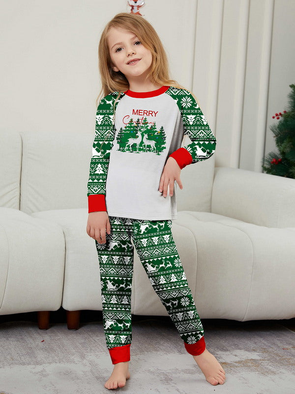 Matching Merry Christmas Reindeer Print Cozy and Festive Christmas Pajamas for the Whole Family