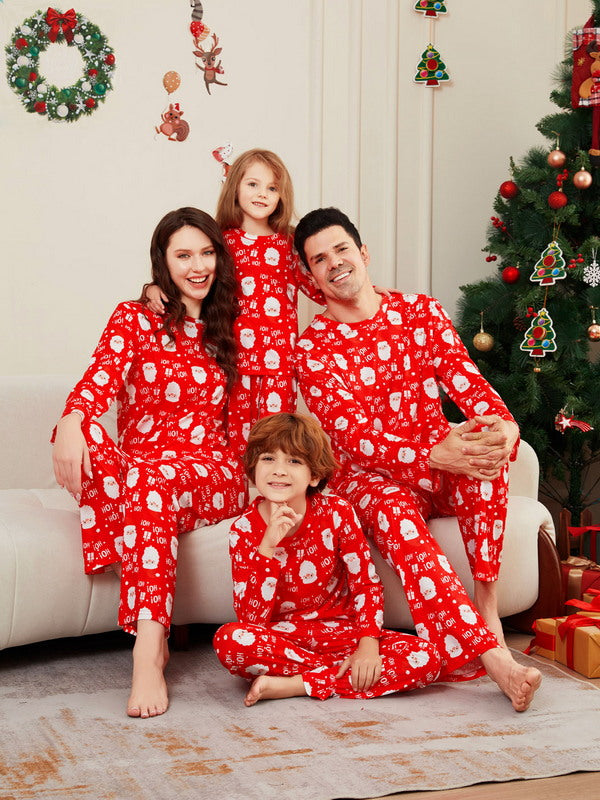Matching Merry Christmas Santa Print Cozy and Festive Christmas Pajamas for the Whole Family