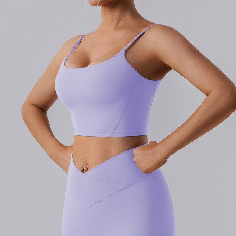 Adjustable Spaghetti Strap Sports Crop Top