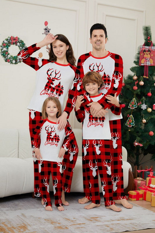 Matching Merry Christmas Reindeer Print Cozy and Festive Christmas Pajamas for the Whole Family