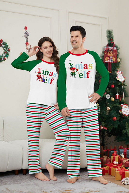 Matching Merry Christmas Elf Print Cozy and Festive Christmas Pajamas for the Whole Family