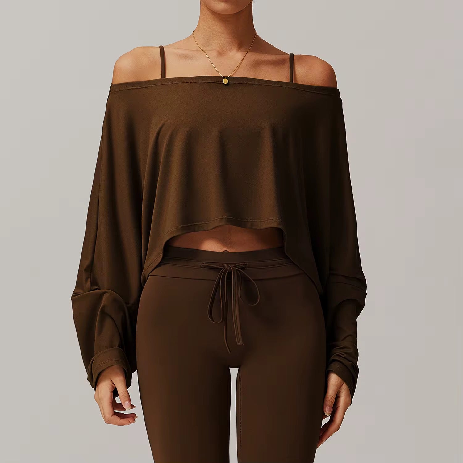 Flow Off-Shoulder Long Sleeve Crop Top