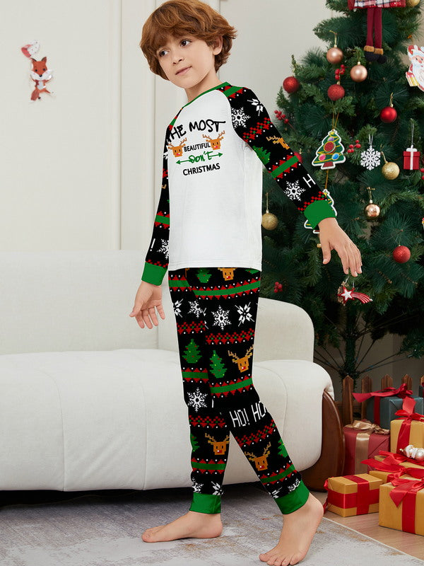 Matching Merry Christmas Reindeer Print Cozy and Festive Christmas Pajamas for the Whole Family