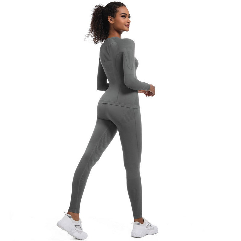 Yoga Set with Long Sleeve Top and Leggings