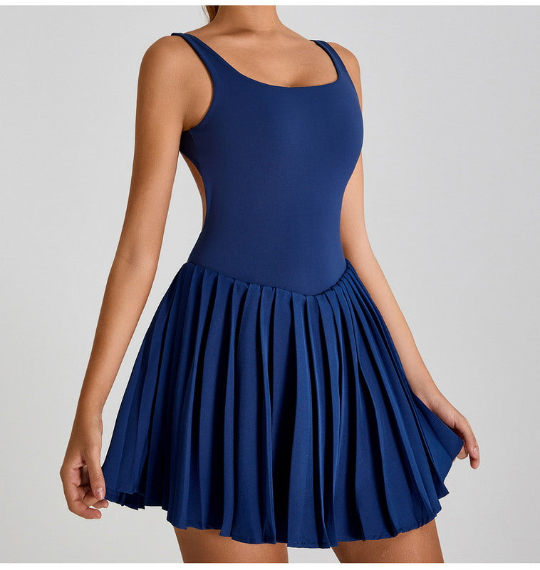 BackSwing Pleated Dress